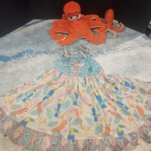 Eleanor Rose Girls Toucan Bird Dress Size 5/6 Tropical Adjustable Tie Straps